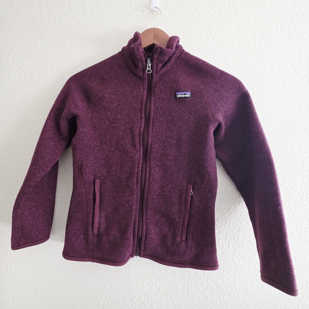 Patagonia kids youth MEDIUM  10  Better Sweater fleece jacket Burgundy